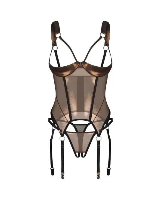 Корсет Obsessive Soranna cupless corset & crotchless thong 2XL/3XL Львов - изображение 4