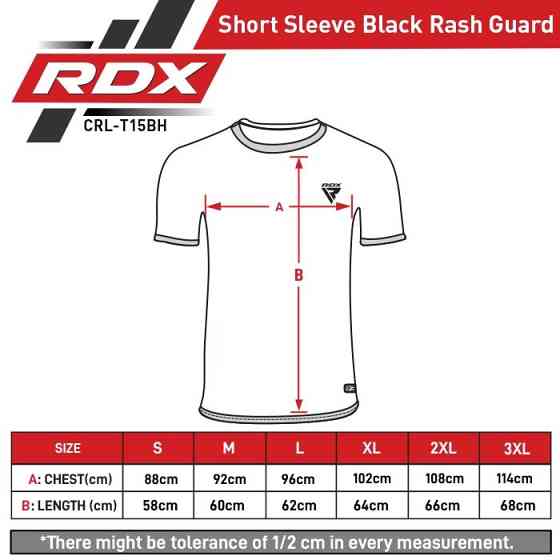 Рашгард з коротким рукавом RDX T15 Black 2XL Кам'янське