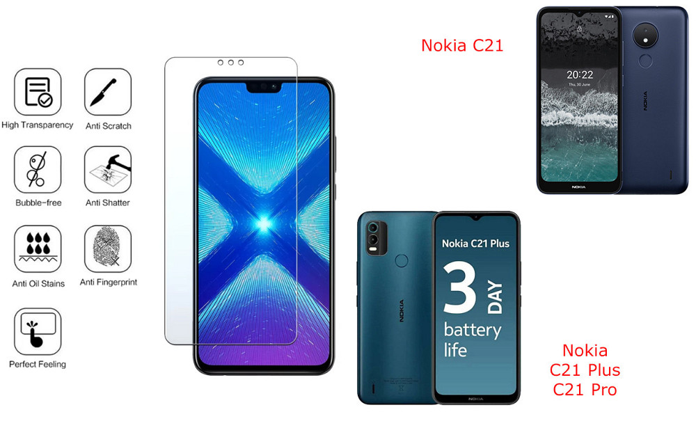 Защитное стекло NeoGlass для Nokia C21, C21 Plus, C21 Pro – ультрапрозрачное и устойчивое Киев - изображение 4
