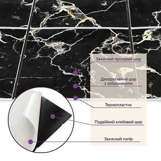 Самоклеюча PET мозаїка 300х300х4мм SW-00002453 Київ