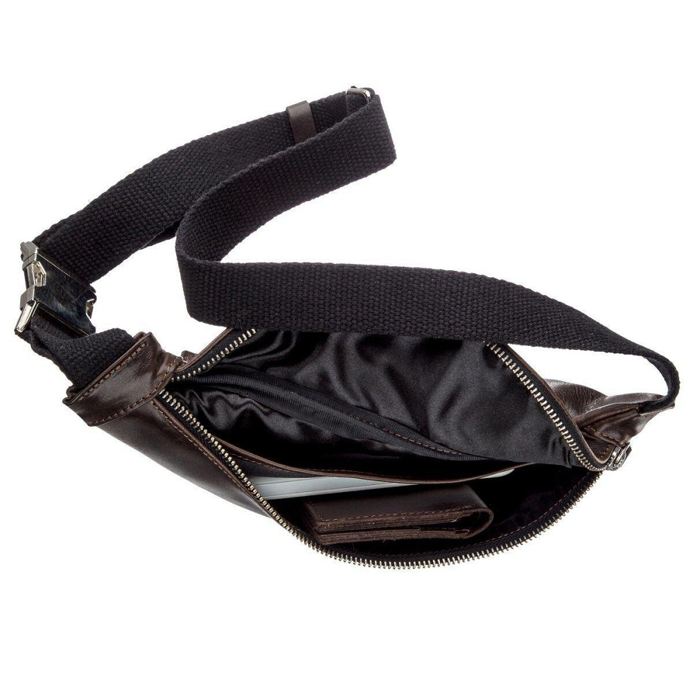 Поясна сумка GRANDE PELLE 11143 Темно-коричнева Київ - фото 2