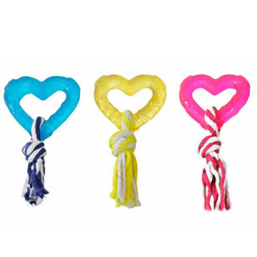 Flamingo Good4Fun Hart With Rope ФЛАМИНГО ГУД ФО ФАН СЕРДЦЕ С ВЕРЕВКОЙ игрушка для собак, TPR-резина Киев - изображение 1