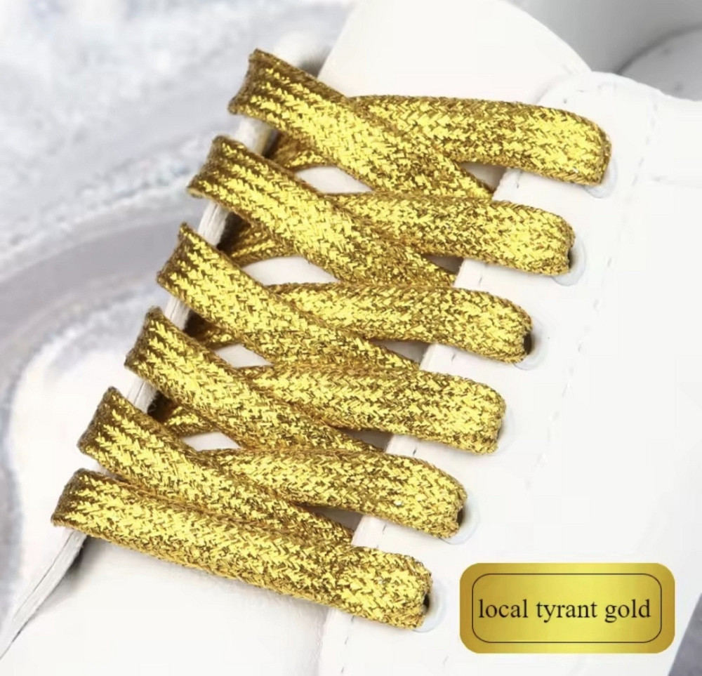 Шнурки блискучі глітерні Золотистий Смела - изображение 1