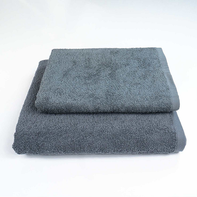 Набір махрових рушників 2шт GM Textile 50х90см, 70х140см 400г/м2 (Сірий) Суми - фото 1