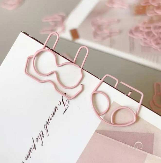 10 шт. Бюстгальтеры, креативные розовые скобы для бумаги. Киев - изображение 5