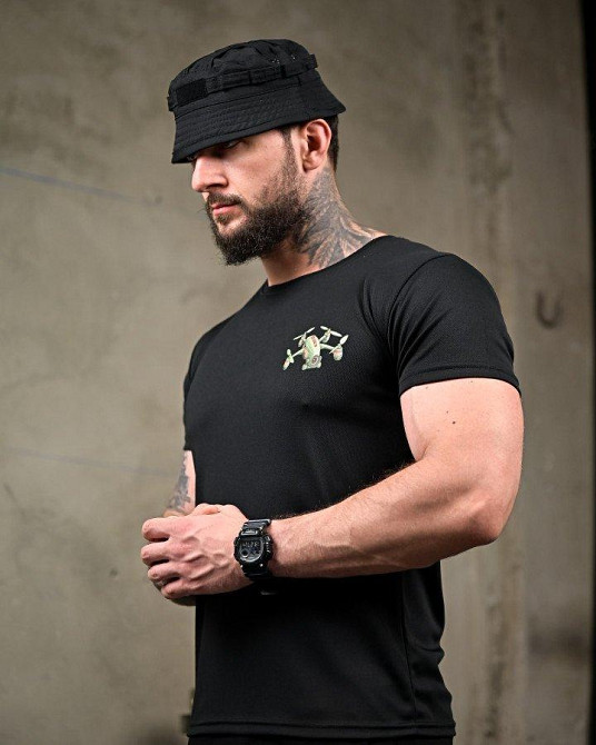 Тактическая потоотводящая футболка Ховайся black ПП7721 Одесса - изображение 7