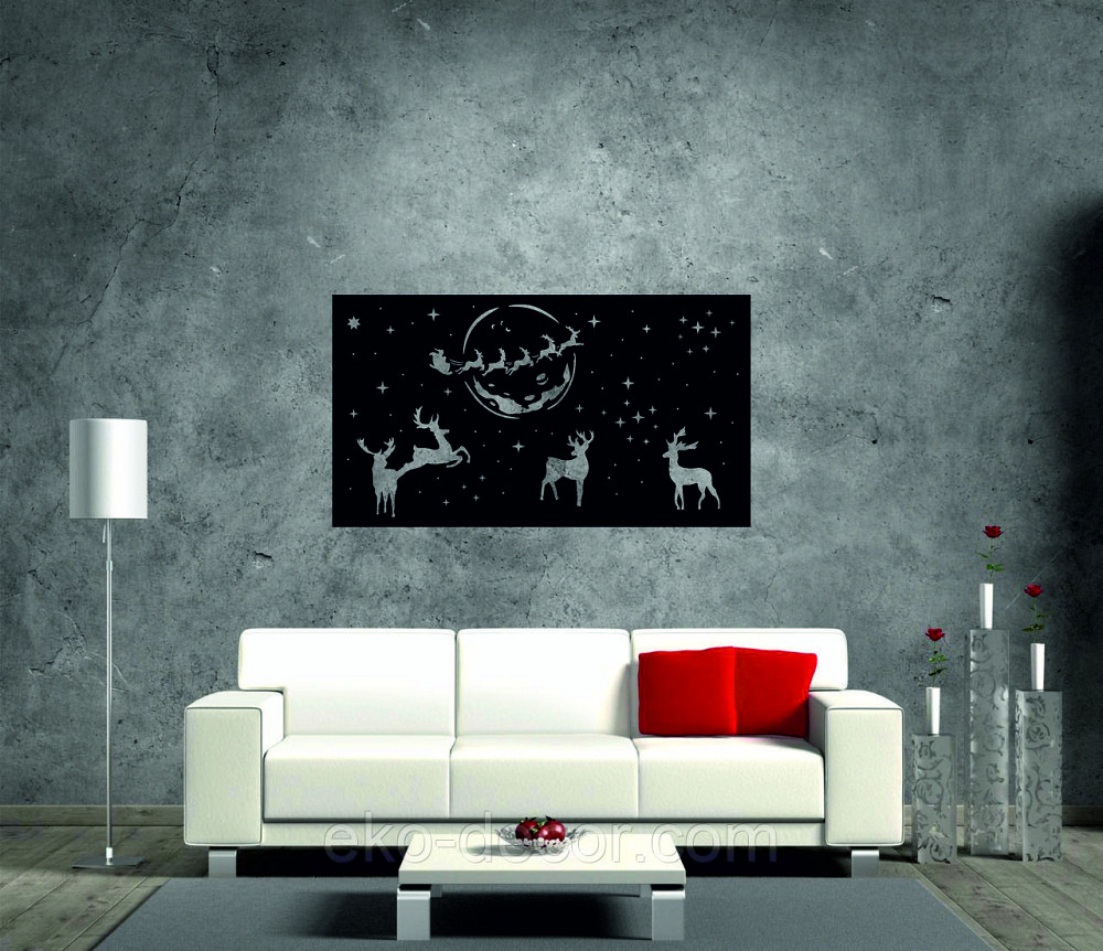 Декоративное настенное Панно «Новый год» Декор на стену 110*61 см, Черный Киев - изображение 9