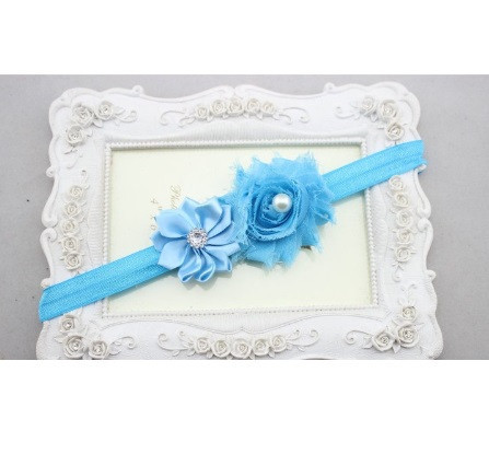 Пов'язка на голову дитяча блакитна - розмір декору 9см, розмір універсальний (на резинці) Київ - фото 2