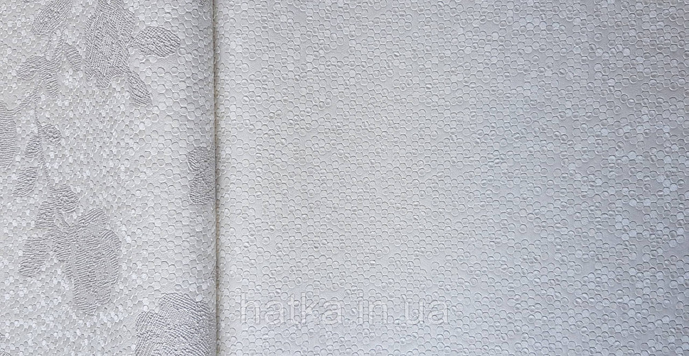 Шпалери вінілові на флізеліні AdaWall Signature1.06х10 точки маленькі круги структурні білі сріблясті 3д Київ - фото 2