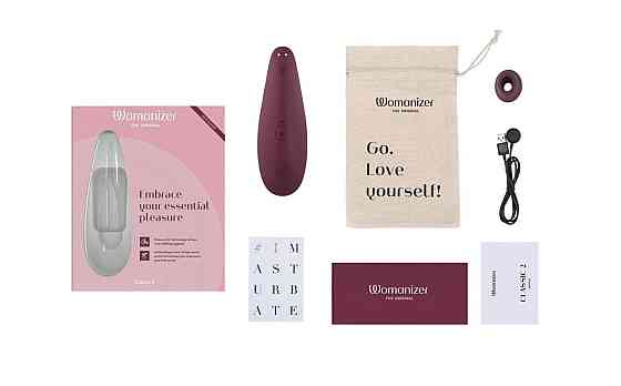 Вакуумный клиторальный стимулятор Womanizer Classic 2 - Bordeaux, 10 режимов, функция Afterglow Sex Aura Киев