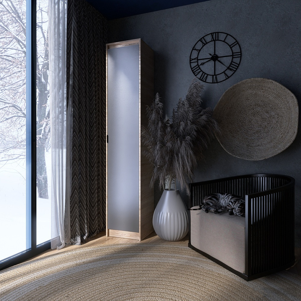 Шкаф-пенал закрытый Эверест Сити-400 Дуб сонома/Графит (DTM-071091) Львов - изображение 4