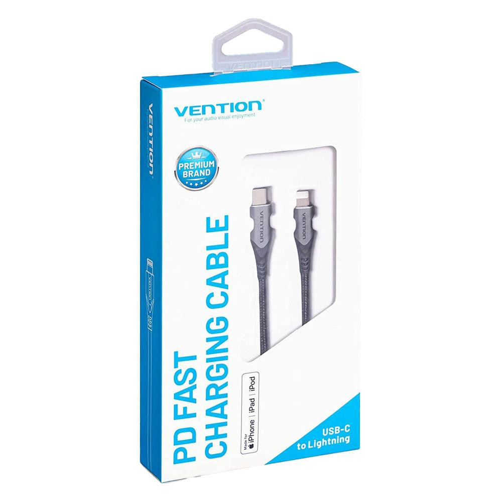 Кабель Vention USB-C на Lightning 1м серый Киев - изображение 1