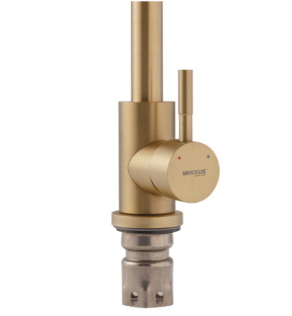 Смеситель для кухни Mixxus SUS-011 Brushed Gold цвет матовое золото из нержавеющей стали SUS304 (MI8435) Черновцы