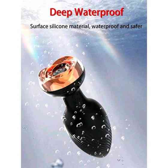 Силіконовий анальний корок із вібрацією Rose з Д/К 3,5*9 см. Чорний — Анальні іграшки Вінниця