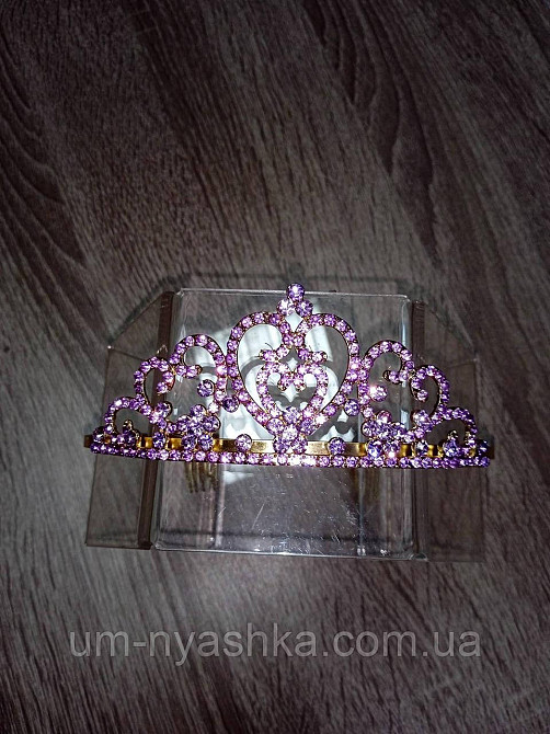 Диадема на обруче Корона с сиреневыми лавандовыми камнями Кривой Рог - изображение 2