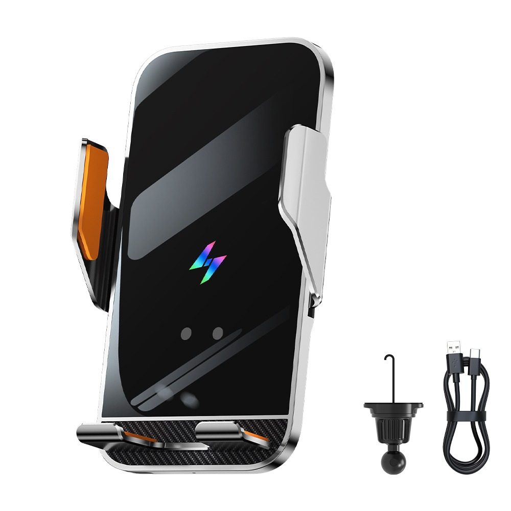 Держатель для телефона,автомобильный с беспроводной зарядкой 15W с функцией автоматического открытия и закрытия,серый Каменец-Подольский - изображение 3