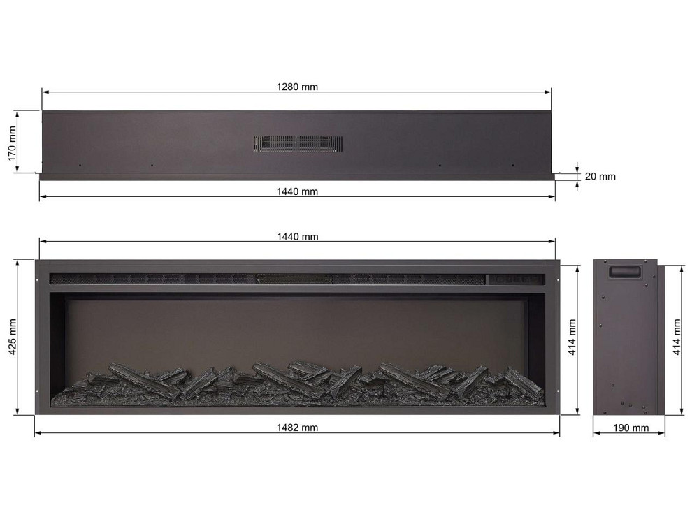 Електрокамін ArtiFlame AF58 Multicolor з обігрівом і звуком горіння вогню Київ - фото 8