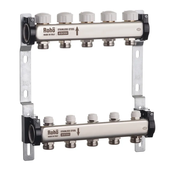 Колектор з термостатичними та запірними клапанами Roho R805-05 - 1"х 5 вих. (RO0059) Київ