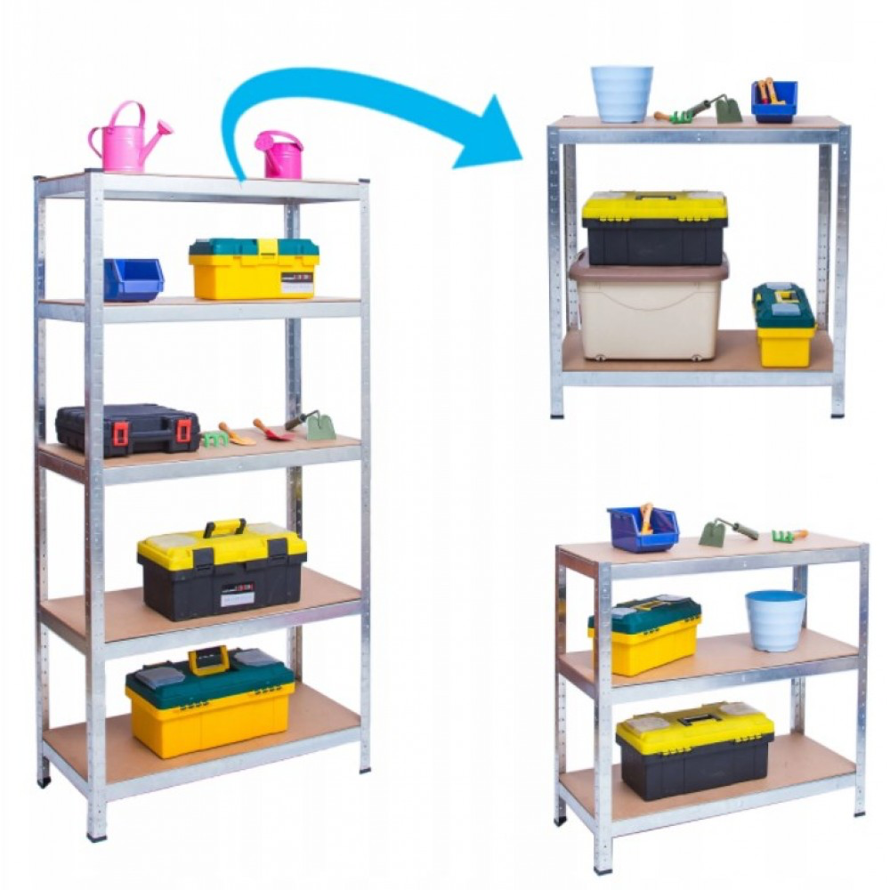 Металевий поличний стелаж вітрина з полицями Siker G7030 150х70х30 см., 5 полиць Київ - фото 2