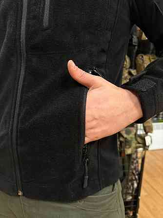 Чоловіча флісова кофта Safari Tactical на блискавці із Softshell вставками (Чорний) M Київ