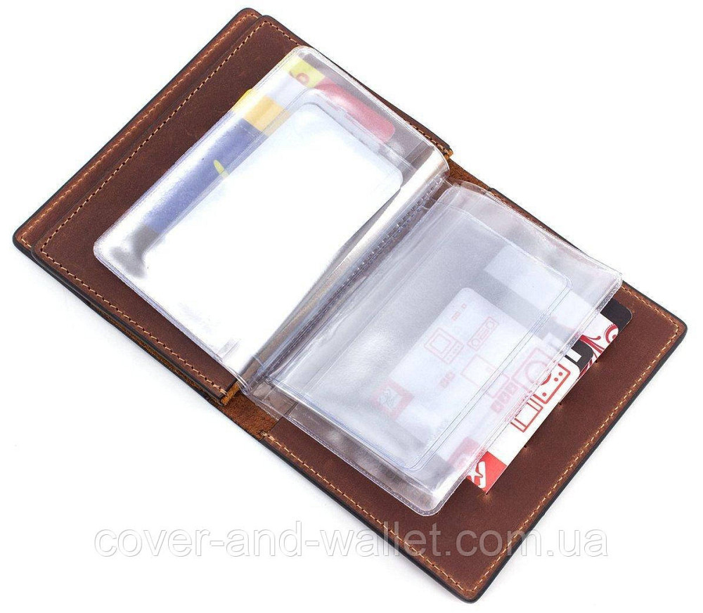 Вінтажна шкіряна обкладинка для документів і паспорта Grande Pelle Київ - фото 7