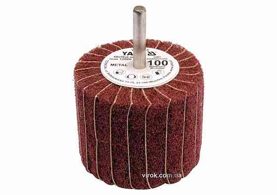Круг пелюстковий шліфувальний YATO : подовжений Ø=60 мм, К200, шпиндель Ø= 6 мм, H= 50 мм [10/60] Одесса
