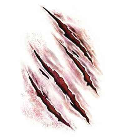 Тимчасова тату Подряпини для Halloween 10 на 6 см бордовий Київ