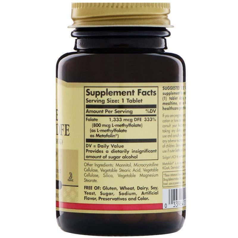 Фолиевая кислота Витамин В9 Фолат Solgar Folate 1333 мкг DFE 100 таб Киев - изображение 2