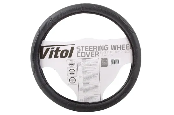 Оплітка на кермо XXL Vitol F-16280B-XXL чорний під шкіру Вінниця