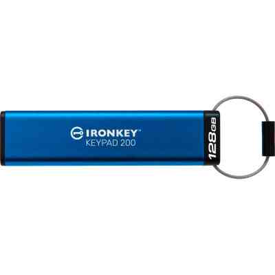 USB флеш накопитель Kingston 128GB IronKey Keypad 200 AES-256 Encrypted Blue USB 3.2 (IKKP200/128GB) Винница