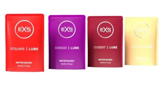 Набор из 20 шт ароматизированных универсальных гелей-лубрикантов EXS Flavoured Lube Sachets, 20х5 ml Sex Aura Киев