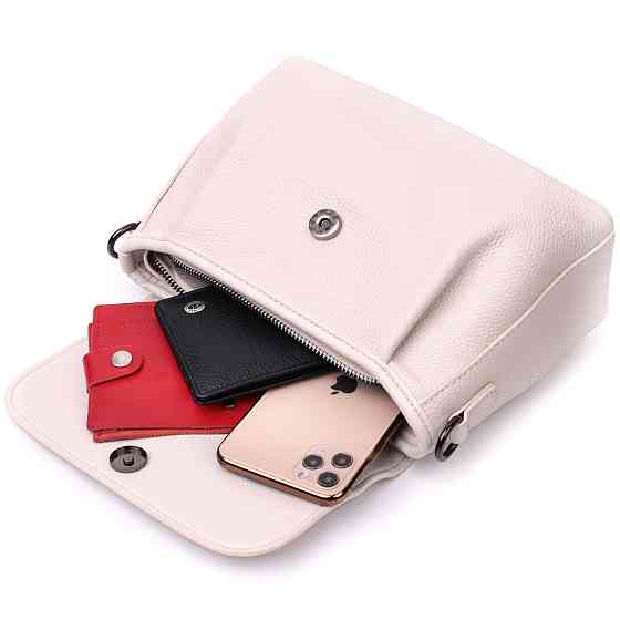 Умопомрачительная женская сумка из натуральной кожи Белая (Vintage) Киев