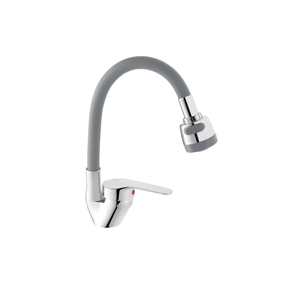 Смеситель для кухни Agua Sevilla гибкий - C039GRS хром/серый Киев - изображение 3