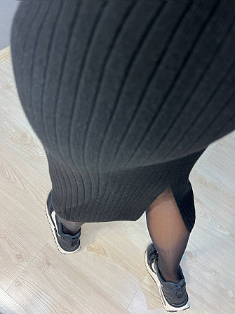 Женская юбка My fashion 478 вязка широкий рубчик разрез средняя длина, черный, 44-48 Киев - изображение 14