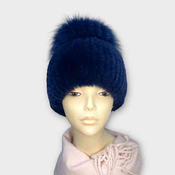 Шапка хутряна жіноча Бон Тіфані Синій Харків