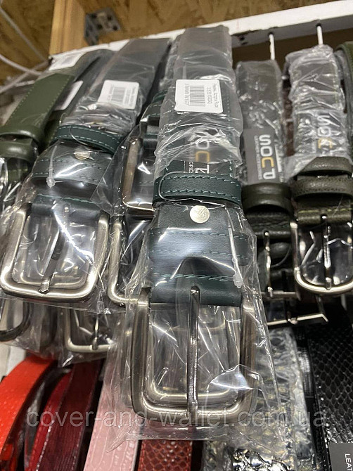 Стильний жіночий ремінь із натуральної шкіри зеленого кольору 35мм PS Leather Київ - фото 5