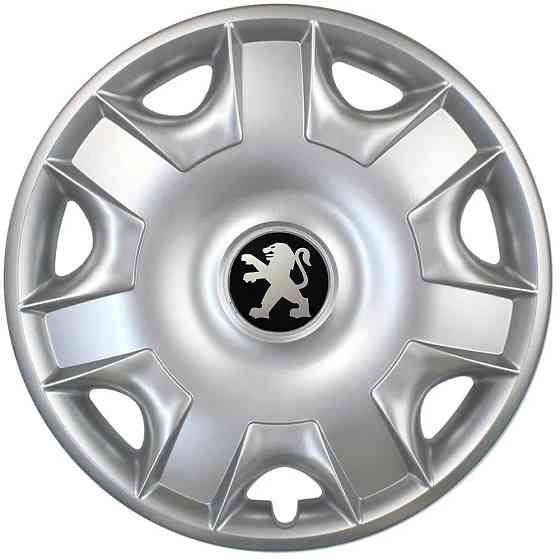 Автомобільні модельні ковпаки R15 Peugeot 301 4шт, SJS, сріблясті Київ