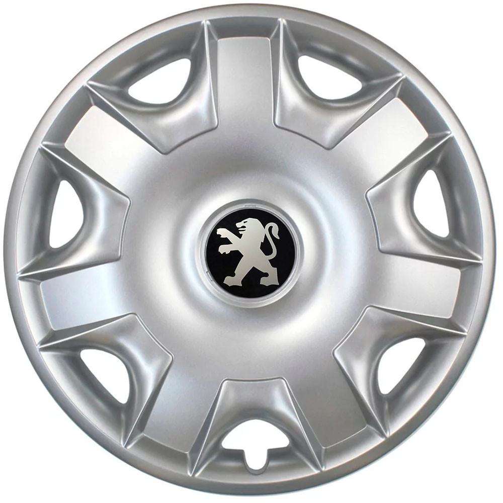 Автомобільні модельні ковпаки R15 Peugeot 301 4шт, SJS, сріблясті Київ - фото 1