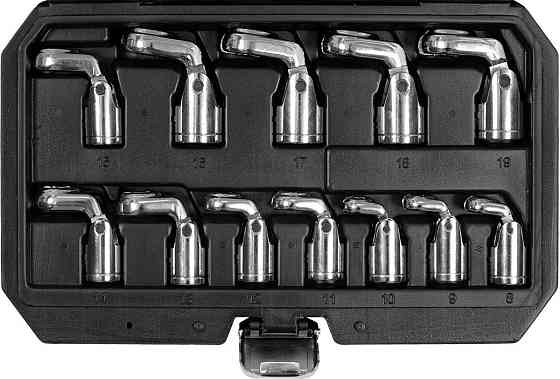 Ключі торцеві на шарнірі, відкриті YATO: до квадрату 3/8", М8-19. 12 шт [10] Одеса