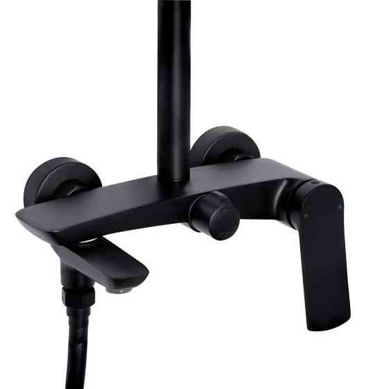 Душевая система с изливом Qtap Slavonice на три потребителя QTSLA111BLM45911 Black Matt черная Киев