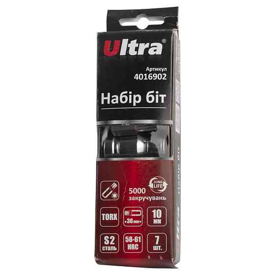 Ultra Набор бит TORX 10мм 7шт S2 (пласт кейс) ULTRA (4016902) Київ