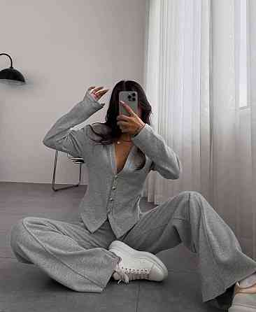 Женский стильный костюм из мягкой ангоры Серый, 46/48 Одесса