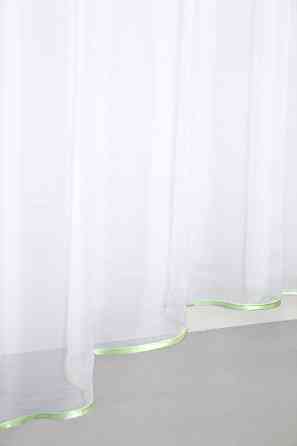 Кухонная гардина VR-Textil № 036к арка белый с салатовым 280х170 см (52-0398) Киев