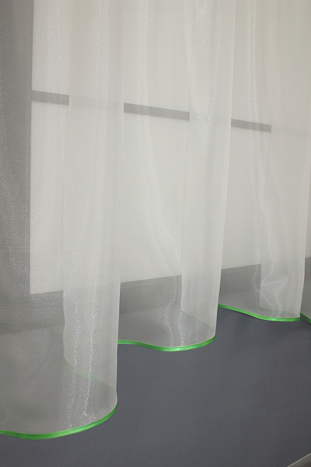 Гардина кухонная VR-Textil № 036к арка 280х170 см Молочный с салатовым (50-370) Киев - изображение 5