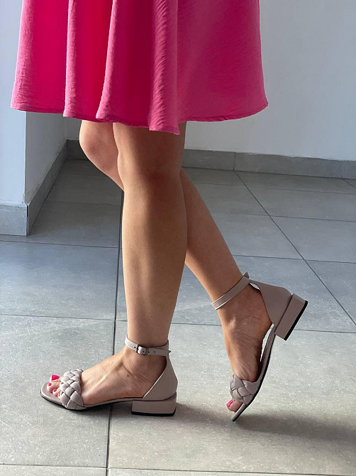 KATI SHOES Босоніжки жіночі пудра шкіряні KATI SHOES 132 літні на підборах / Стильні босоніжки Коломия - фото 7