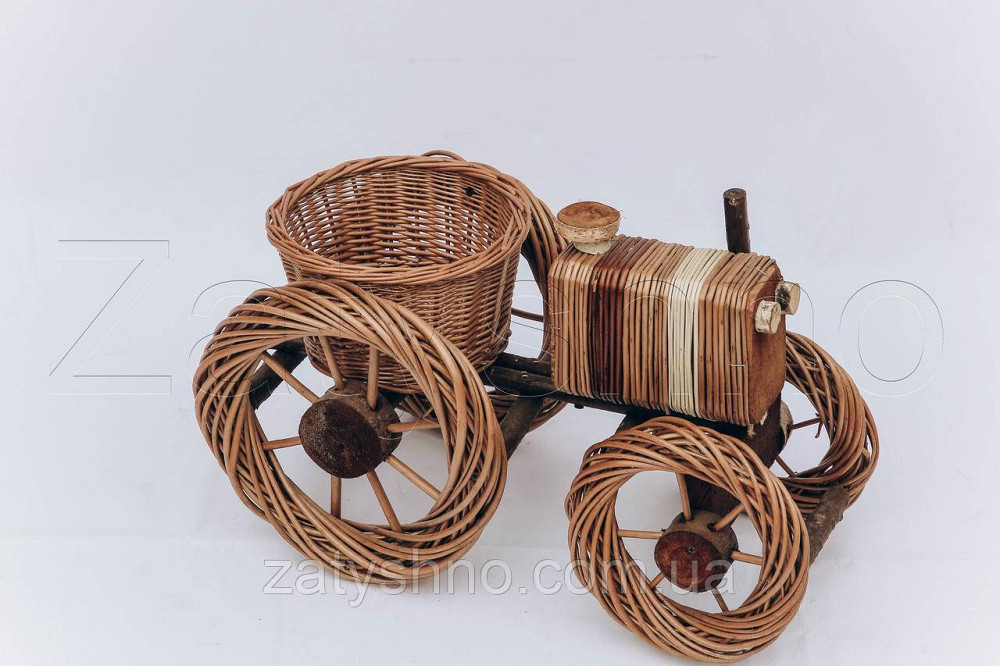 Кашпо под цветы плетеная трактор | подставка уличная под цветы велосипед | цветочная подставка на ул Киев - изображение 3