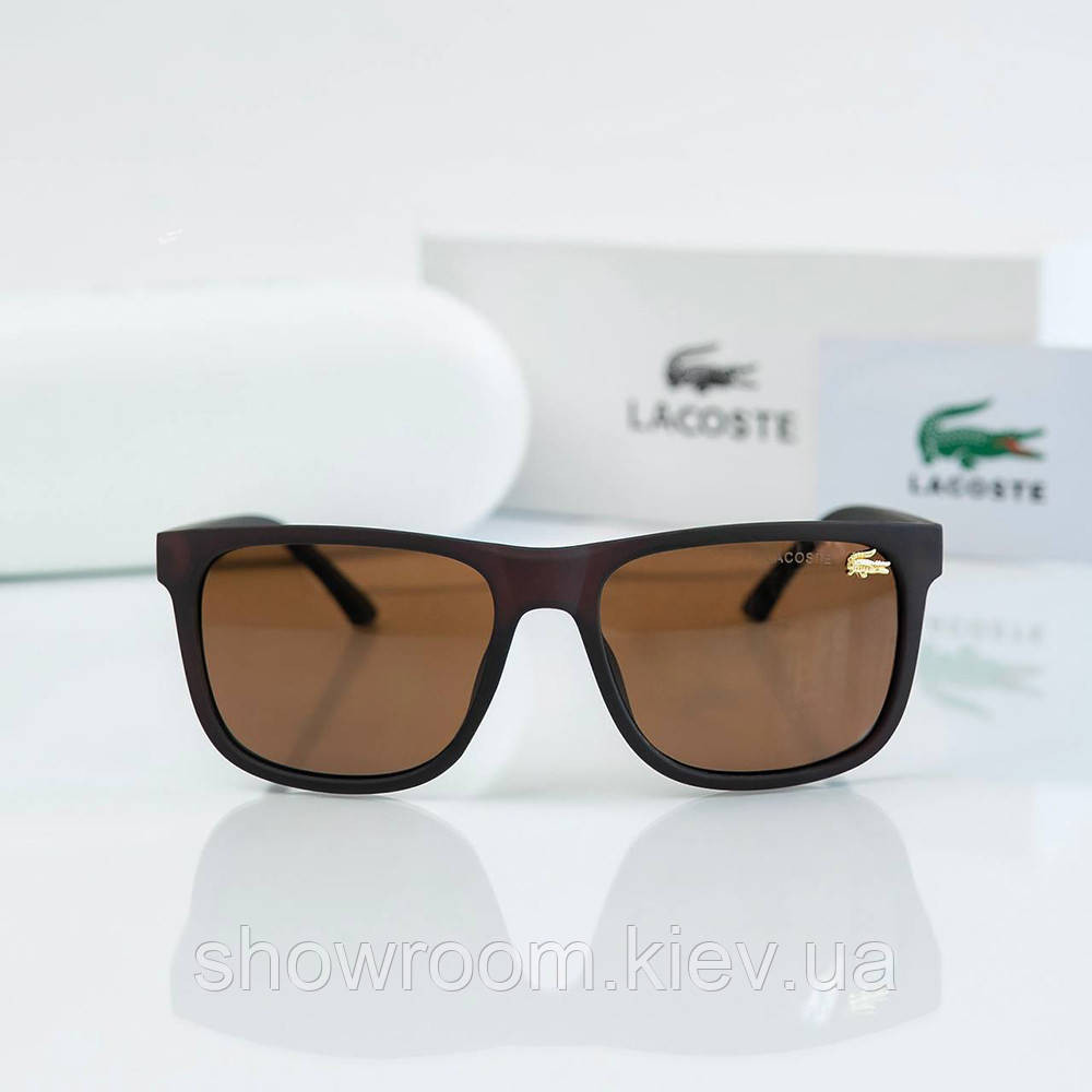 Чоловічі коричневі сонцезахисні окуляри Lacoste (205) polaroid Київ - фото 2