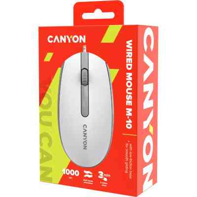 Мышка Canyon M-10 USB White Grey (CNE-CMS10WG) Винница