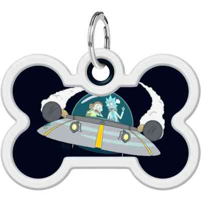 Адресник для животных WAUDOG Smart ID с QR паспортом "Рик и Морти 1", кость 40х28 мм (231-0280) Винница