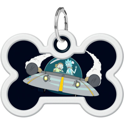 Адресник для животных WAUDOG Smart ID с QR паспортом "Рик и Морти 1", кость 40х28 мм (231-0280) Винница - изображение 2